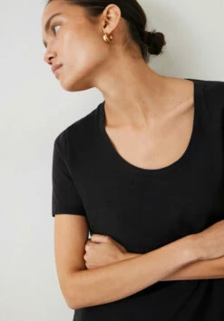 Hari Scoop Neck Cotton Slub T-Shirt -Cheap The Stylish Lady Store 005675 0456 04