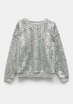 Silver Sequin Sweatshirt -Cheap The Stylish Lady Store 008708 3142 07 7
