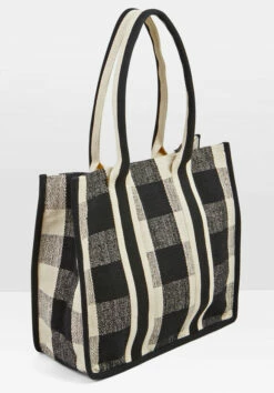 Gigi Check Textile Tote Bag -Cheap The Stylish Lady Store 009414 0456 07