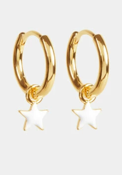 Ellie Enamel Star Hoop Earring -Cheap The Stylish Lady Store 009430 3037 03