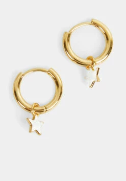 Ellie Enamel Star Hoop Earring -Cheap The Stylish Lady Store 009430 3037 04