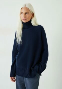 Ida Chunky Cashmere Roll Neck Jumper