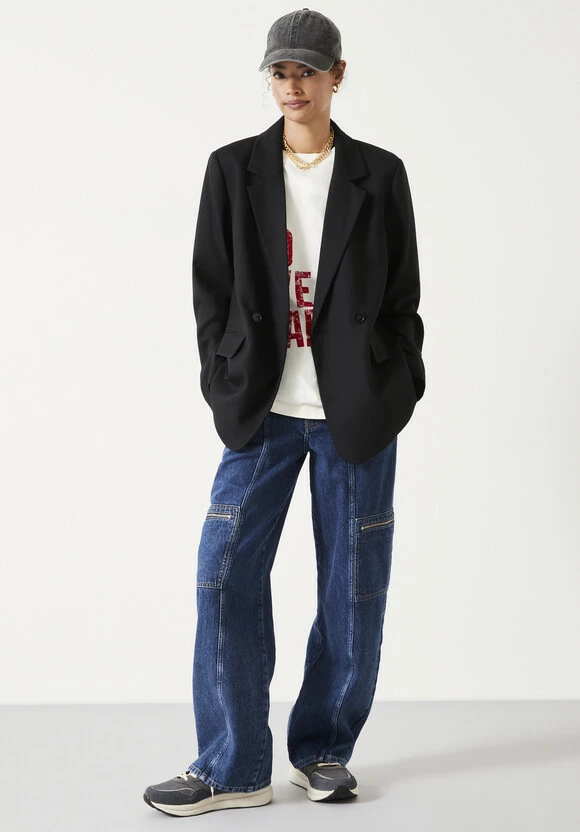 Double Breasted Wool Blend Blazer 4 Double Breasted Wool Blend Blazer - Image 2