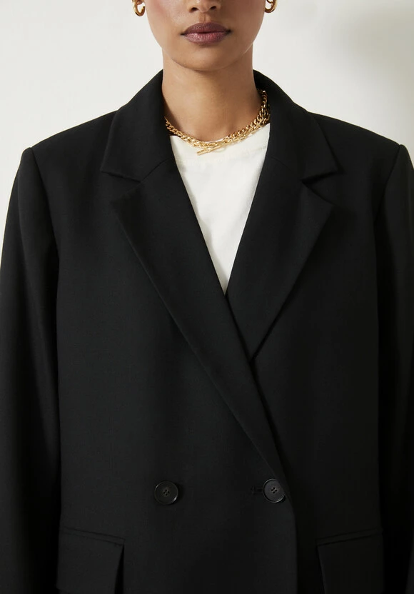 Double Breasted Wool Blend Blazer 6 Double Breasted Wool Blend Blazer - Image 4