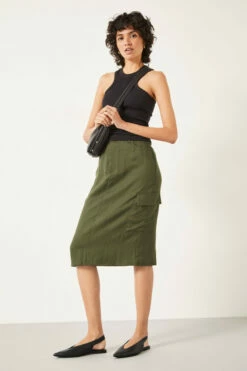 Amba Knee Length Cargo Skirt