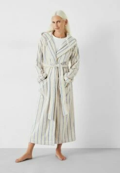 Renée Striped Cotton Towelling Robe