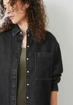 Deanna Washed Black Denim Overshirt -Cheap The Stylish Lady Store 010572 2826 04
