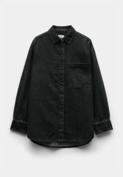 Deanna Washed Black Denim Overshirt -Cheap The Stylish Lady Store 010572 2826 07 5